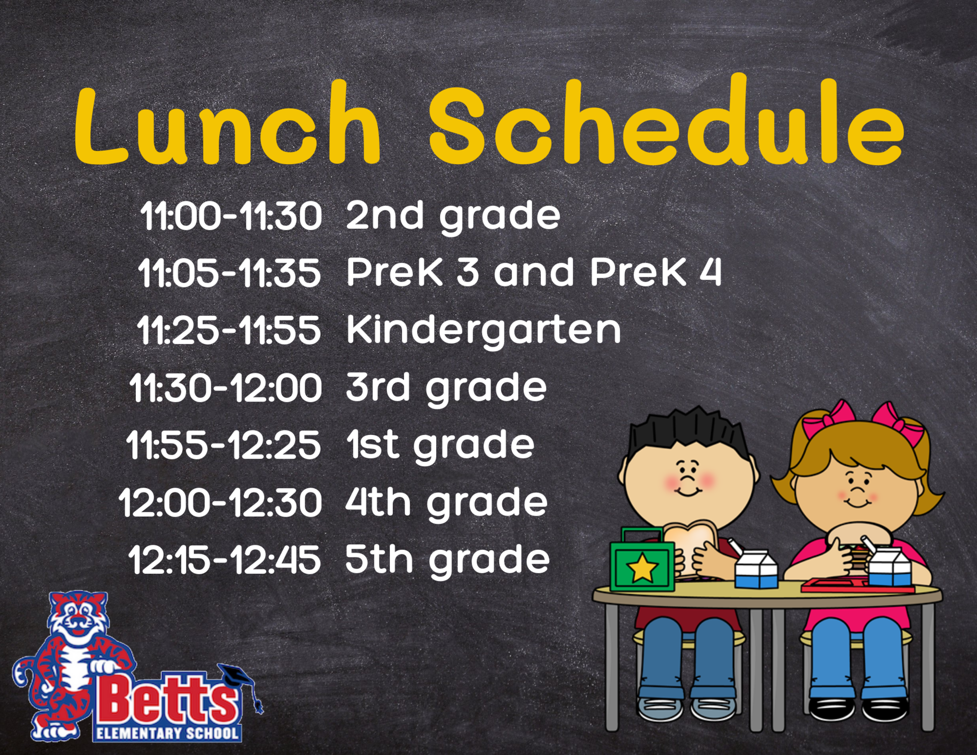 Image of Lunch schedule
