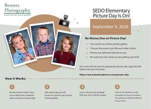 Announcement for picture day with student photos and details on how it works.
