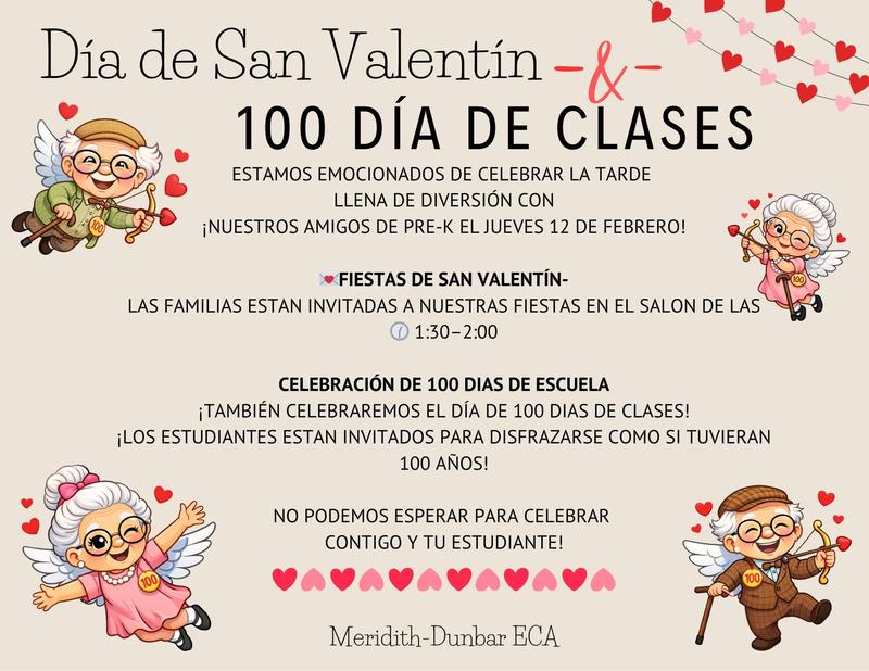 100 Day and Valentine Day Spanish Flyer