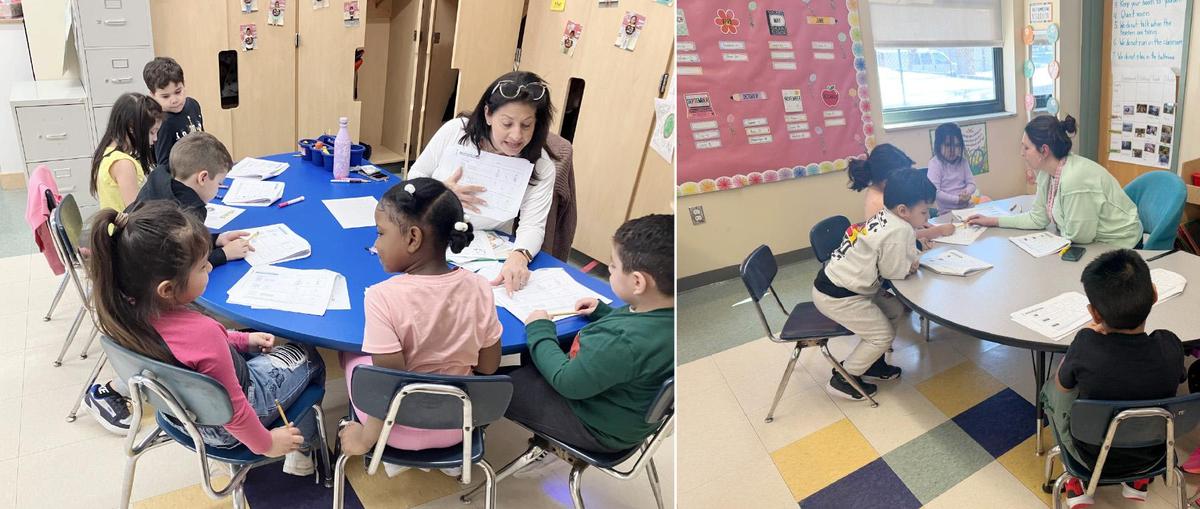 Students and teachers inside classrooms