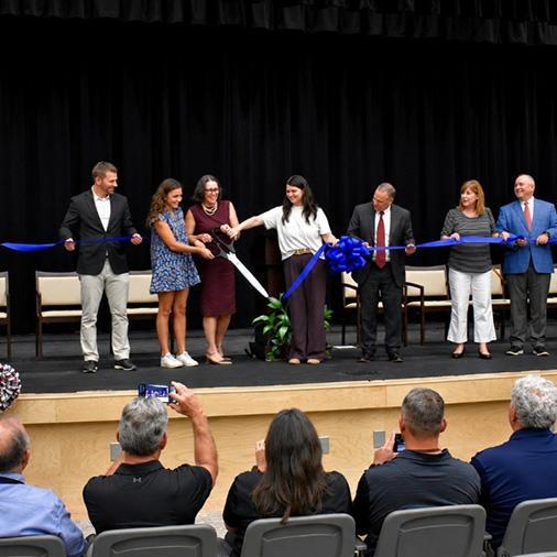Cutting the ribbon