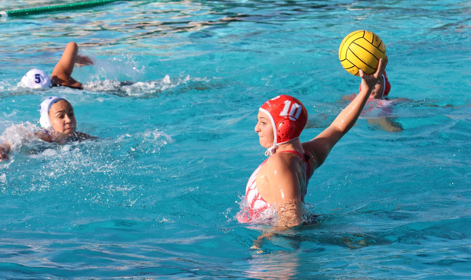 girls playing water polo against Sanger West