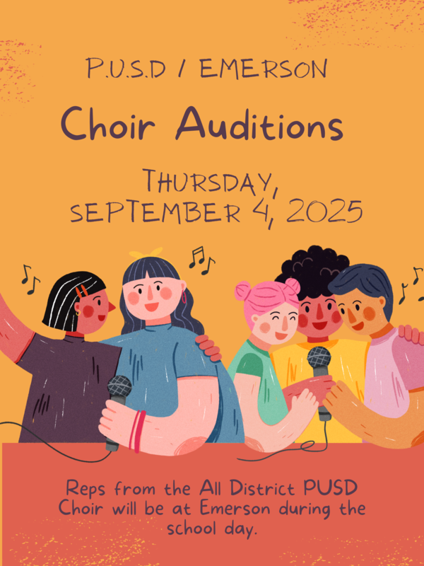 All District Choir auditions Thurs, Sept 4, 2025