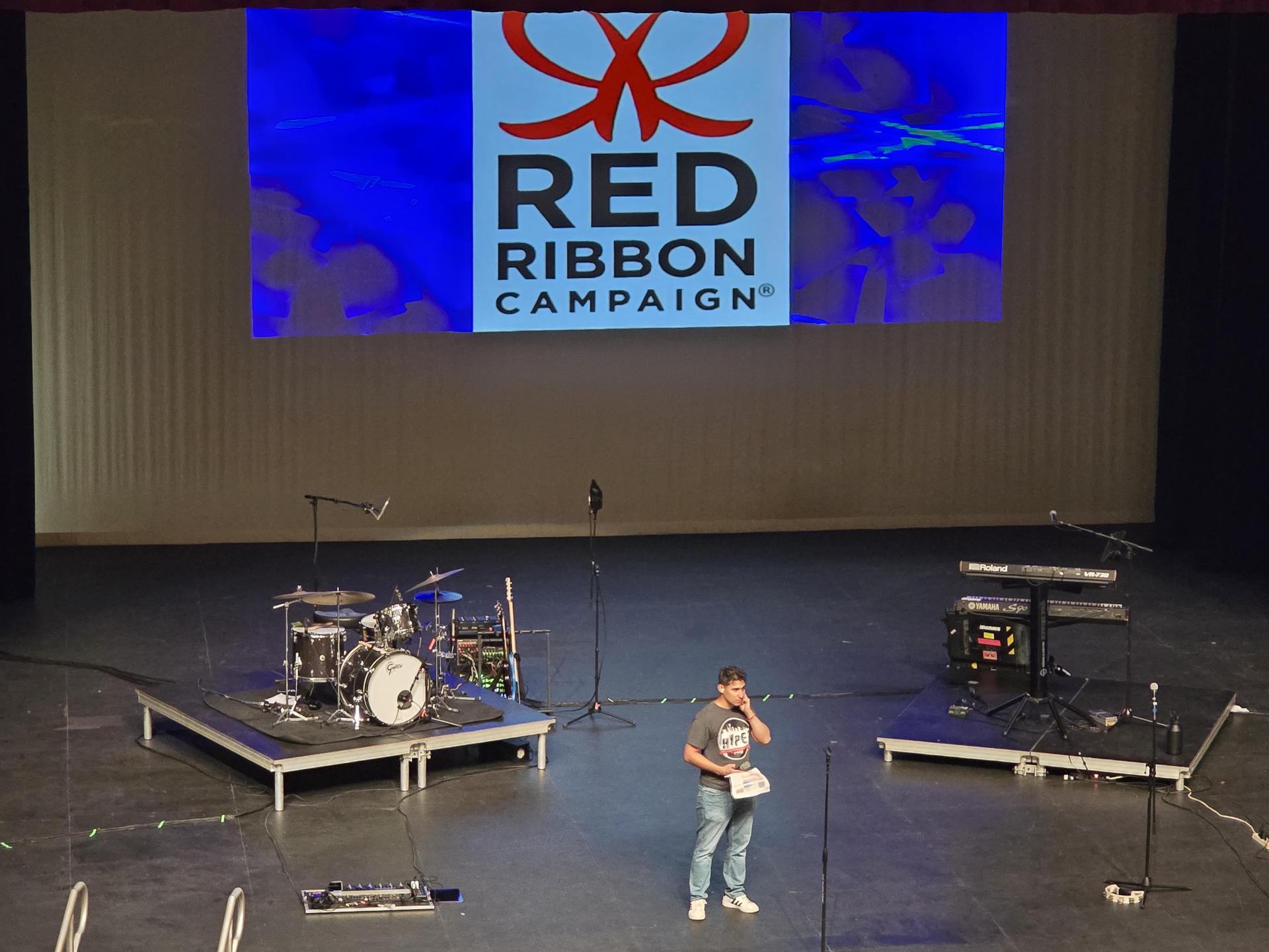 Ladera students enjoy a concert by the United States Air Force Military Band of the West in honor of Red Ribbon Week