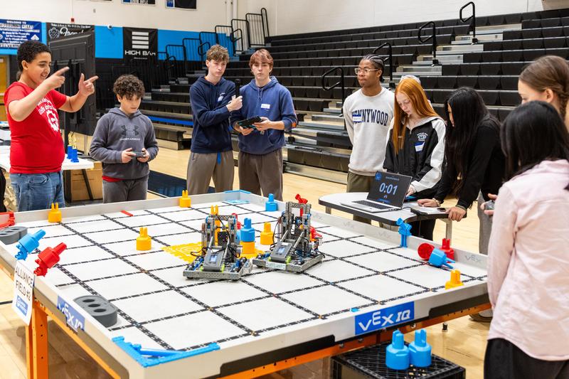 Students compete in the robotics competition