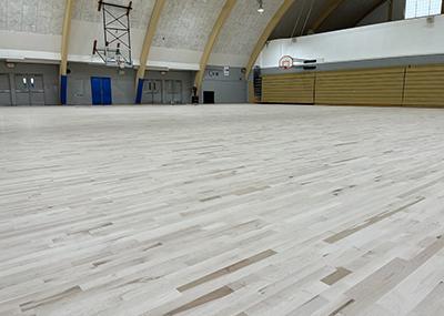 completely-laid gym floor