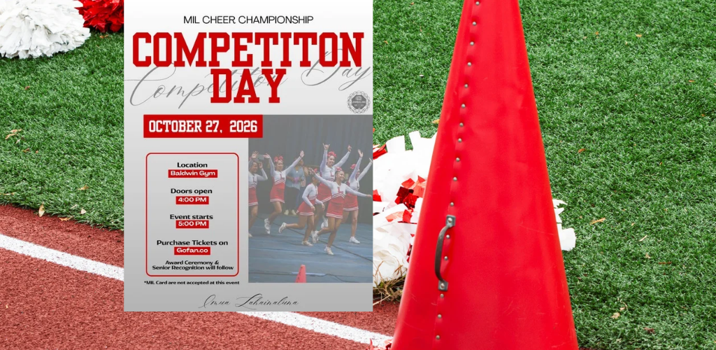 MIL Cheerleading Competition Flyer. Click on the banner for more information.
