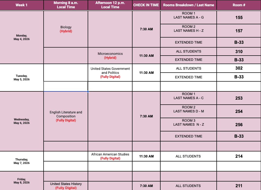 Ap Testing Pass Rates AP Testing 2025-2026 – College Center – South Gate Senior High