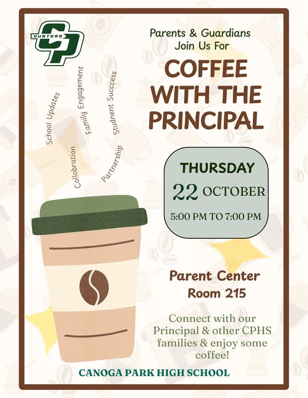 Coffee with the Principal Meeting on Thursday October 22nd at 5pm