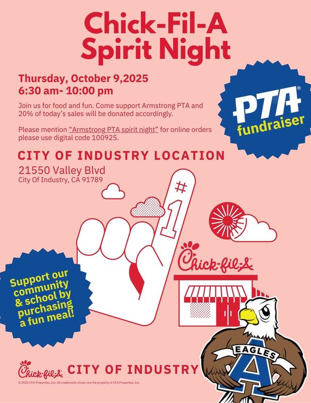 Chick Fil A Fundraiser flyer in English