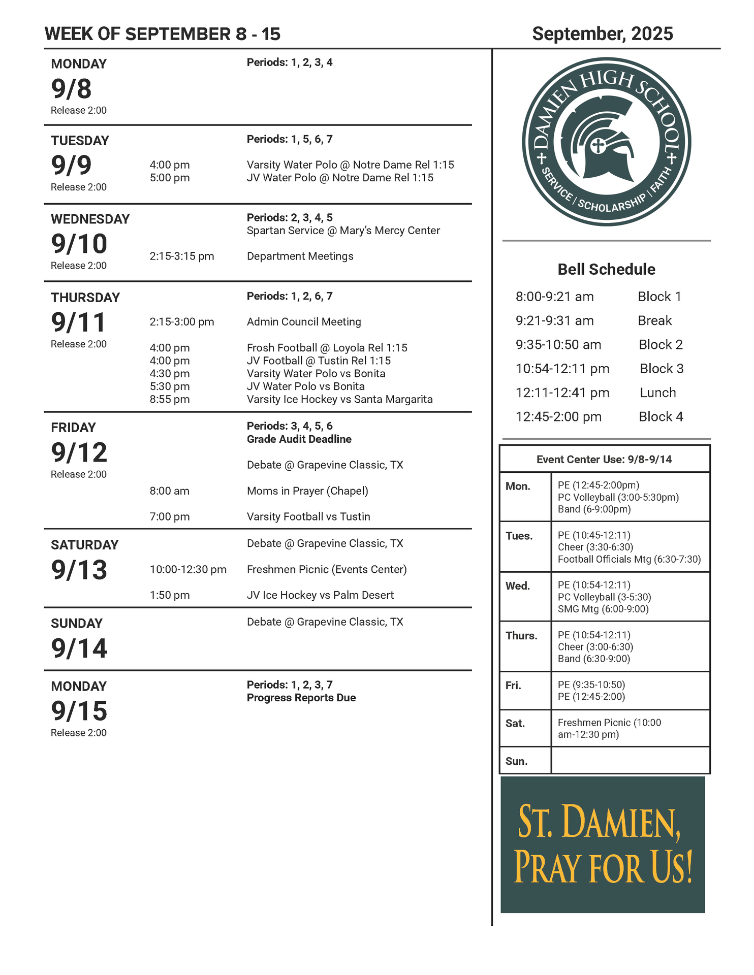 schedule