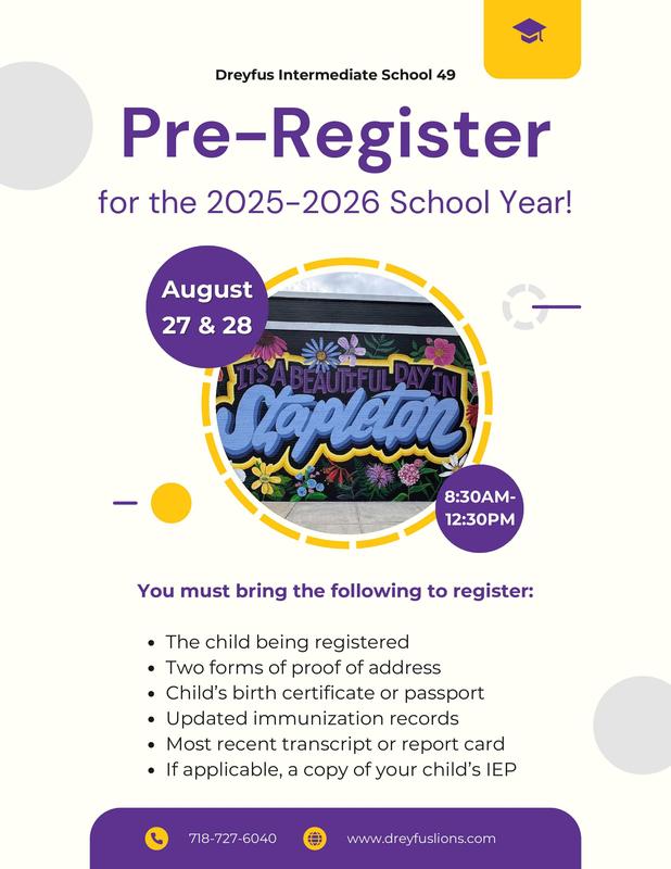 Pre-registration dates Aug 27 and Aug 28