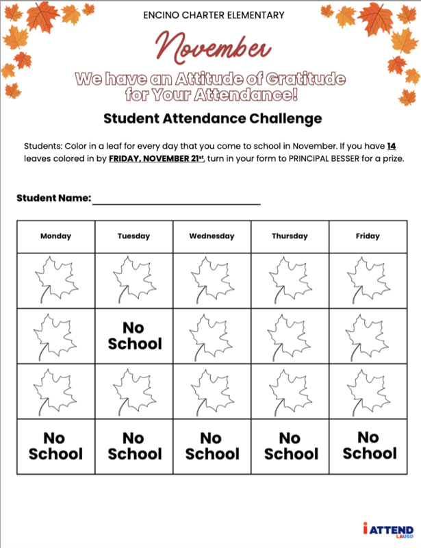 November Attendance Challenge
