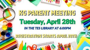 Kindergarten parent meeting 6 pm April 28 at TES library