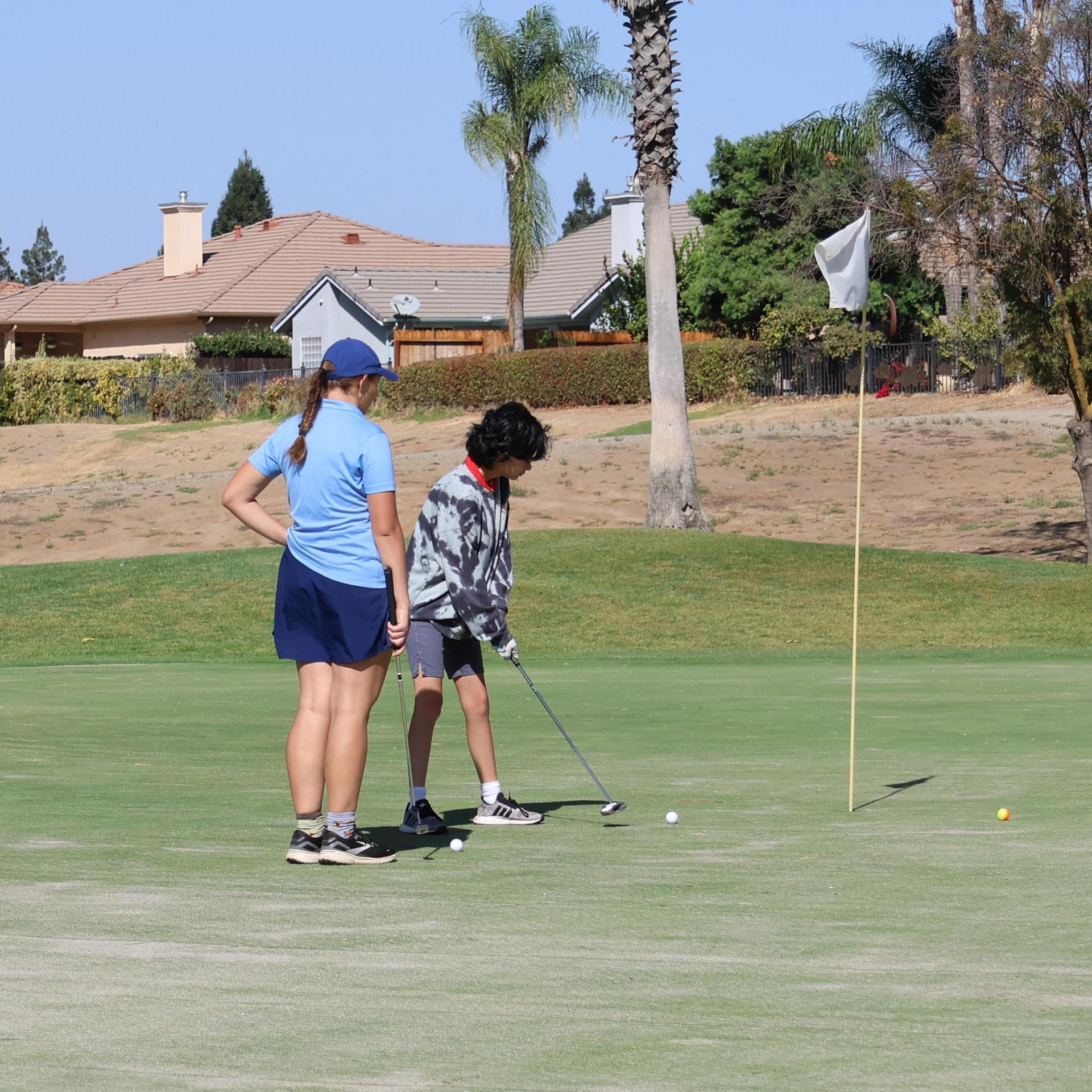 Girls golfers in action at the championships