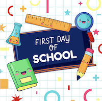 illustration of the first day of school