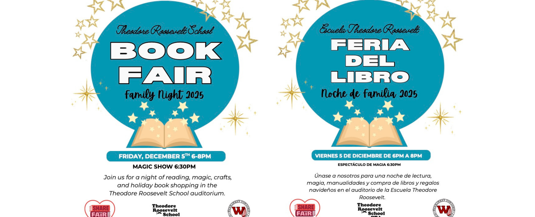 TRS Book Fair Family Night
Friday, December 5th, 6PM - 8PM
Magic Show 6:30PM