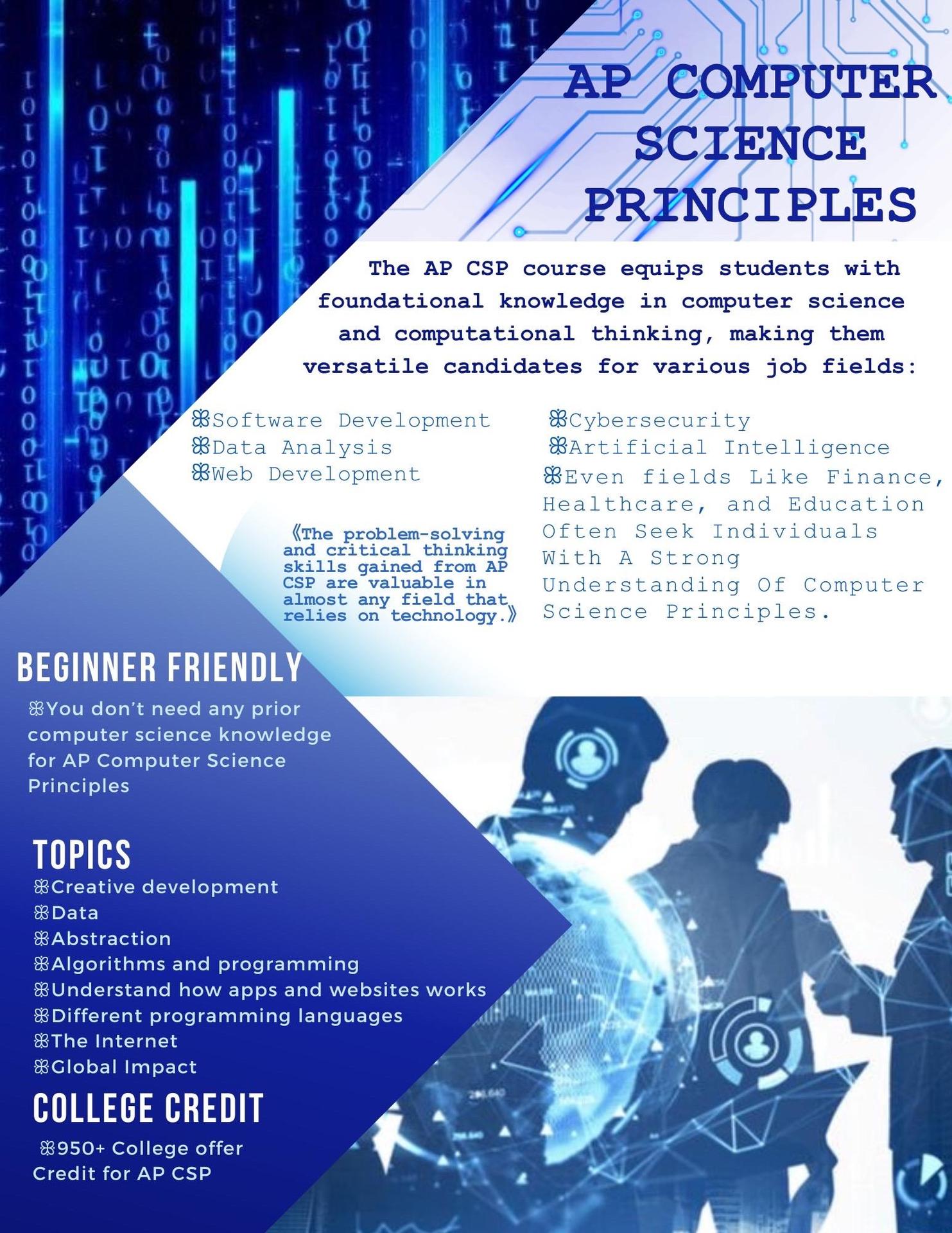 AP Computer Science Principles Flyer