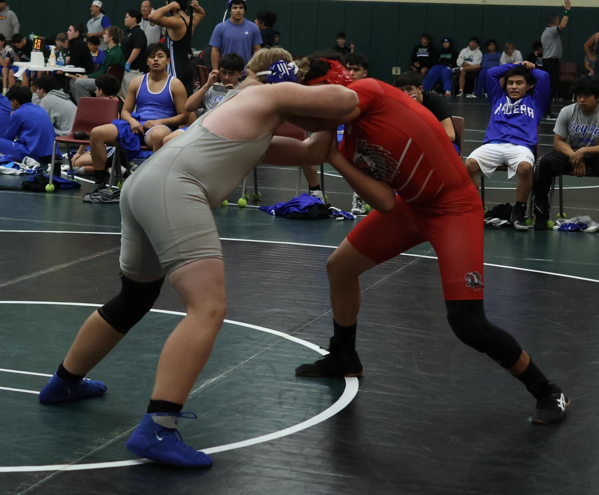 Boys wrestling in the Liberty Duals event 40