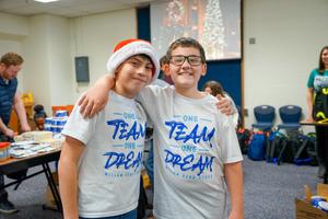 Two Willow Bend students pose for a photo