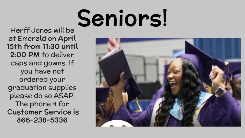 Herff Jones Will Deliver Graduation Gear 4/15/26! Image