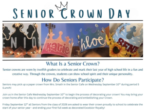 Senior Crown Day flyer, September 2025