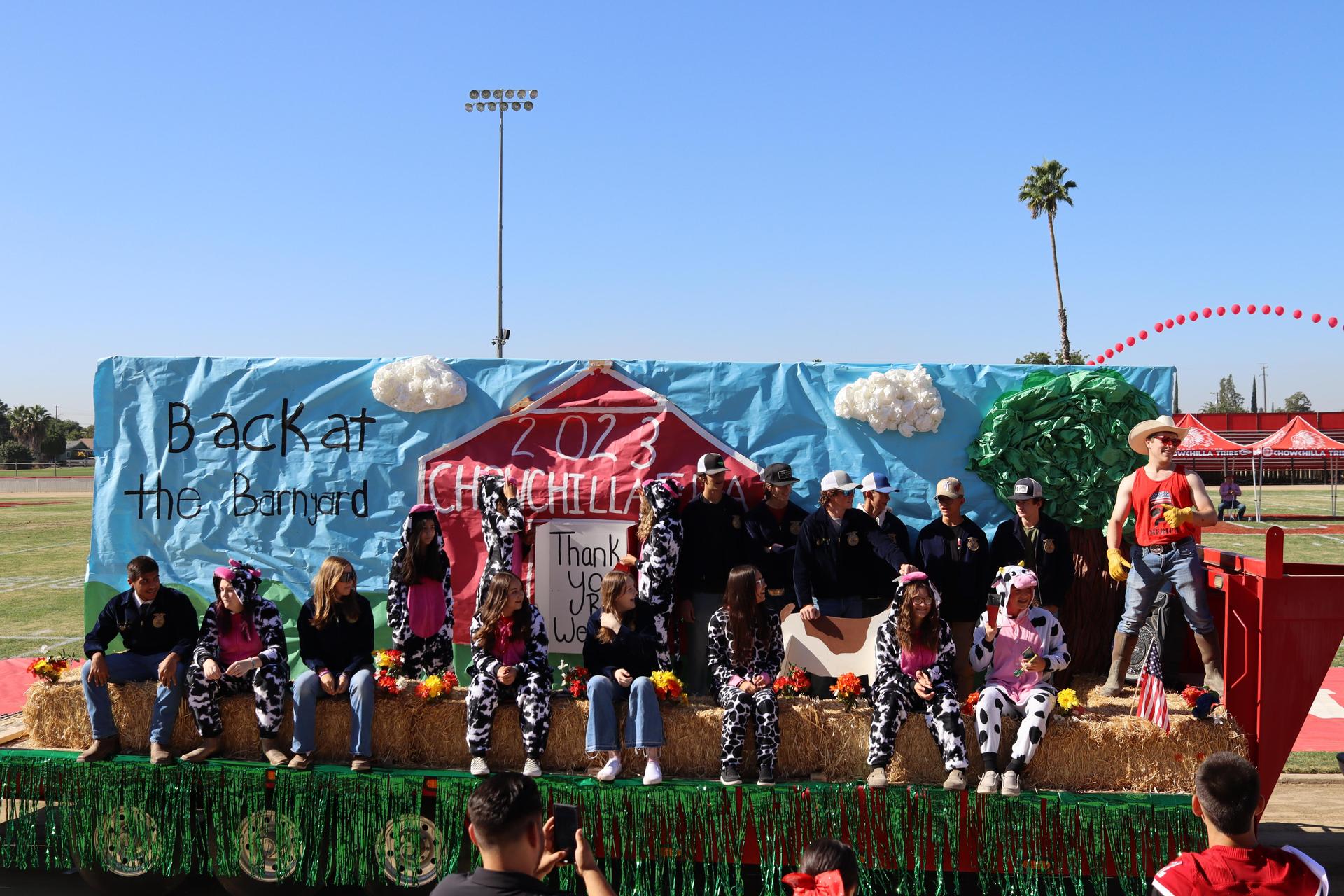 students and staff at the homecoming rally