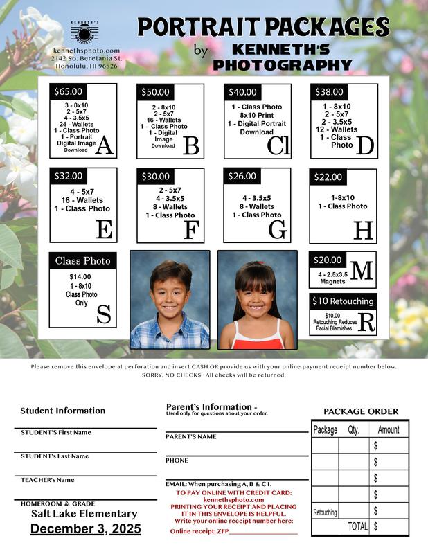 Fall Portraits Order Form