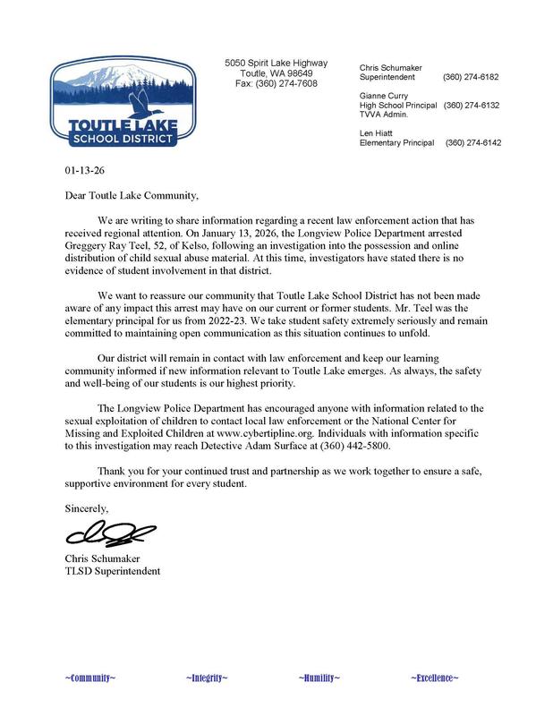 Community Letter regarding Greg Teel