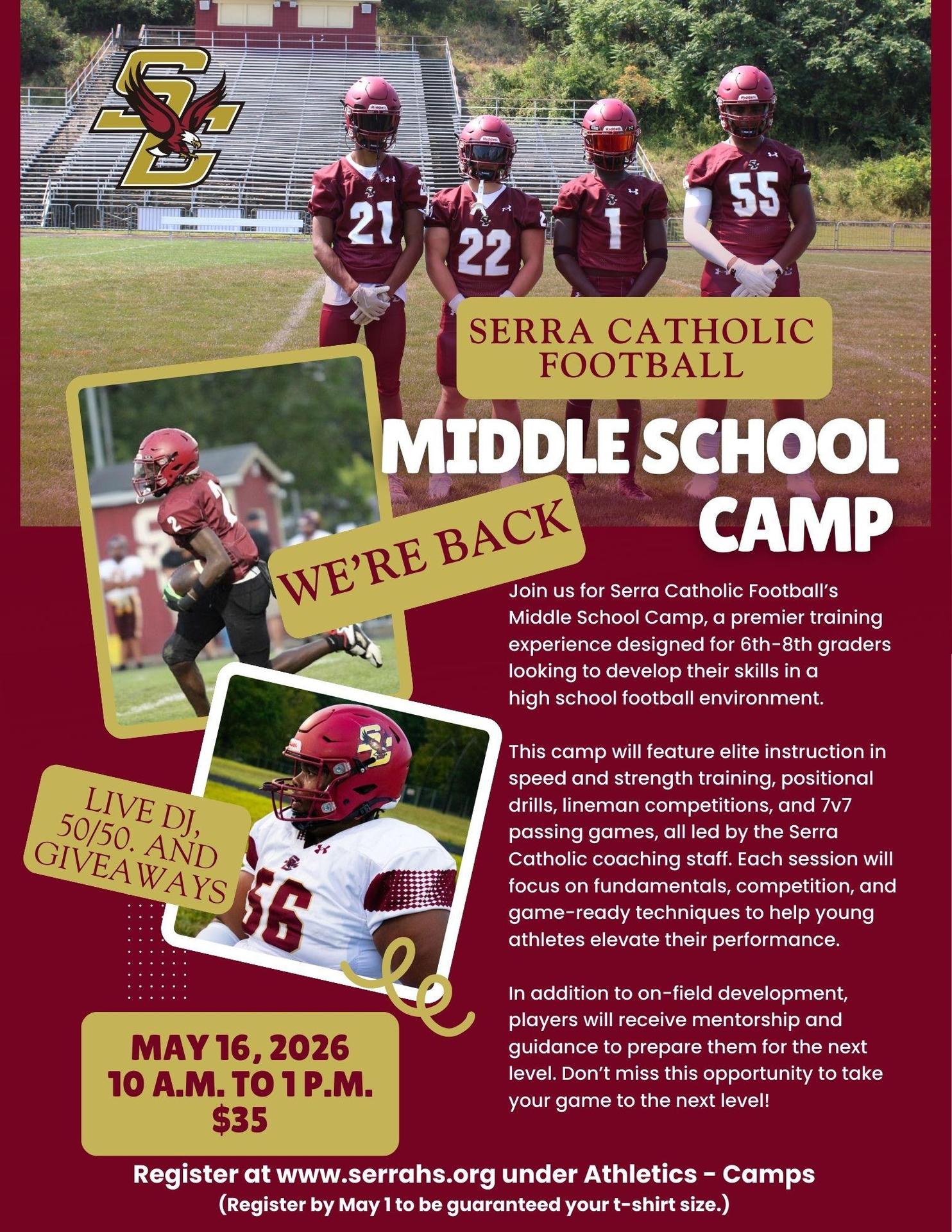 2026 Football Camp flier