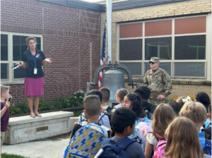 Raising the flag at Locust Elementary