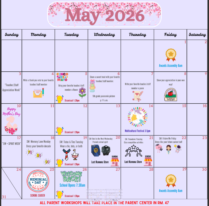 May Calendar