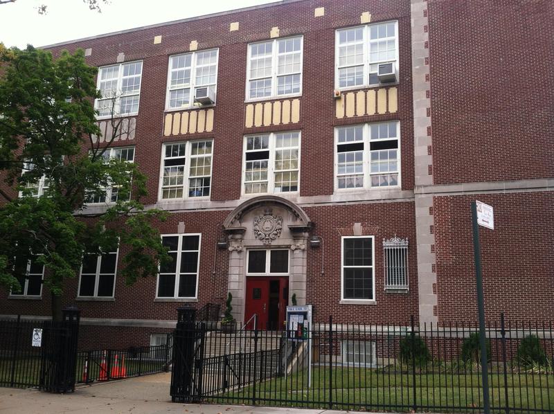 front of the school building