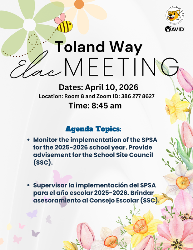 Join Us for Our Upcoming ELAC Meeting
