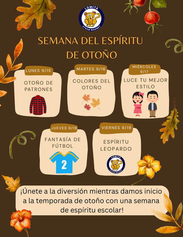 Fall Spirit Week Spanish