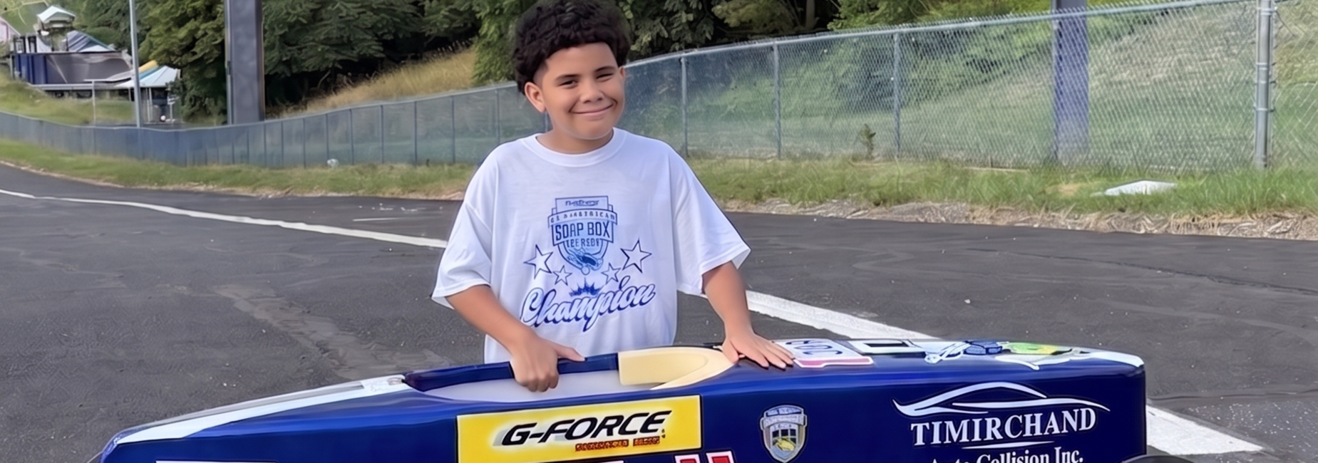 child in front of car