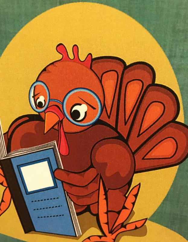 turkey reading a book