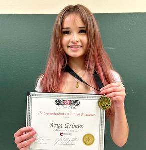 Arya Grimes, MVMS, Superintendent Art Award winner