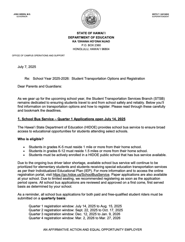 School Year 2025-2026 Student Transportation Options and Registration Featured Photo