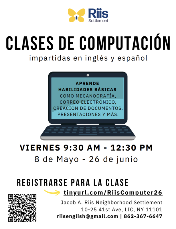 Computer Classes Flyer (Spanish)