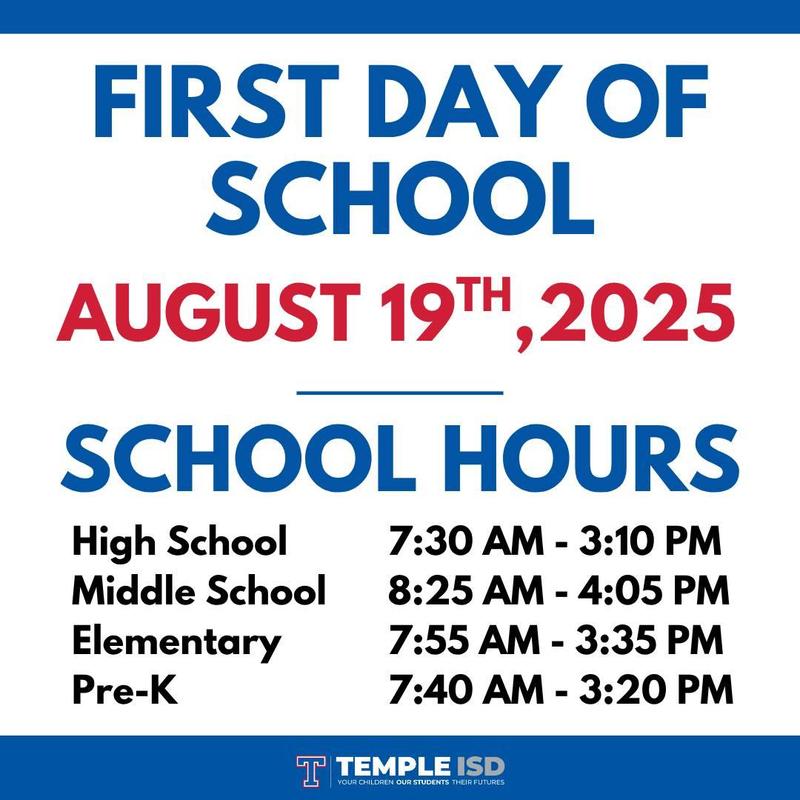 First day of school information