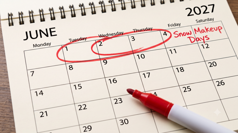 June 2027 calendar with June 1-4 circled and 