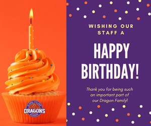 Happy Birthday Staff October with orange cupcake