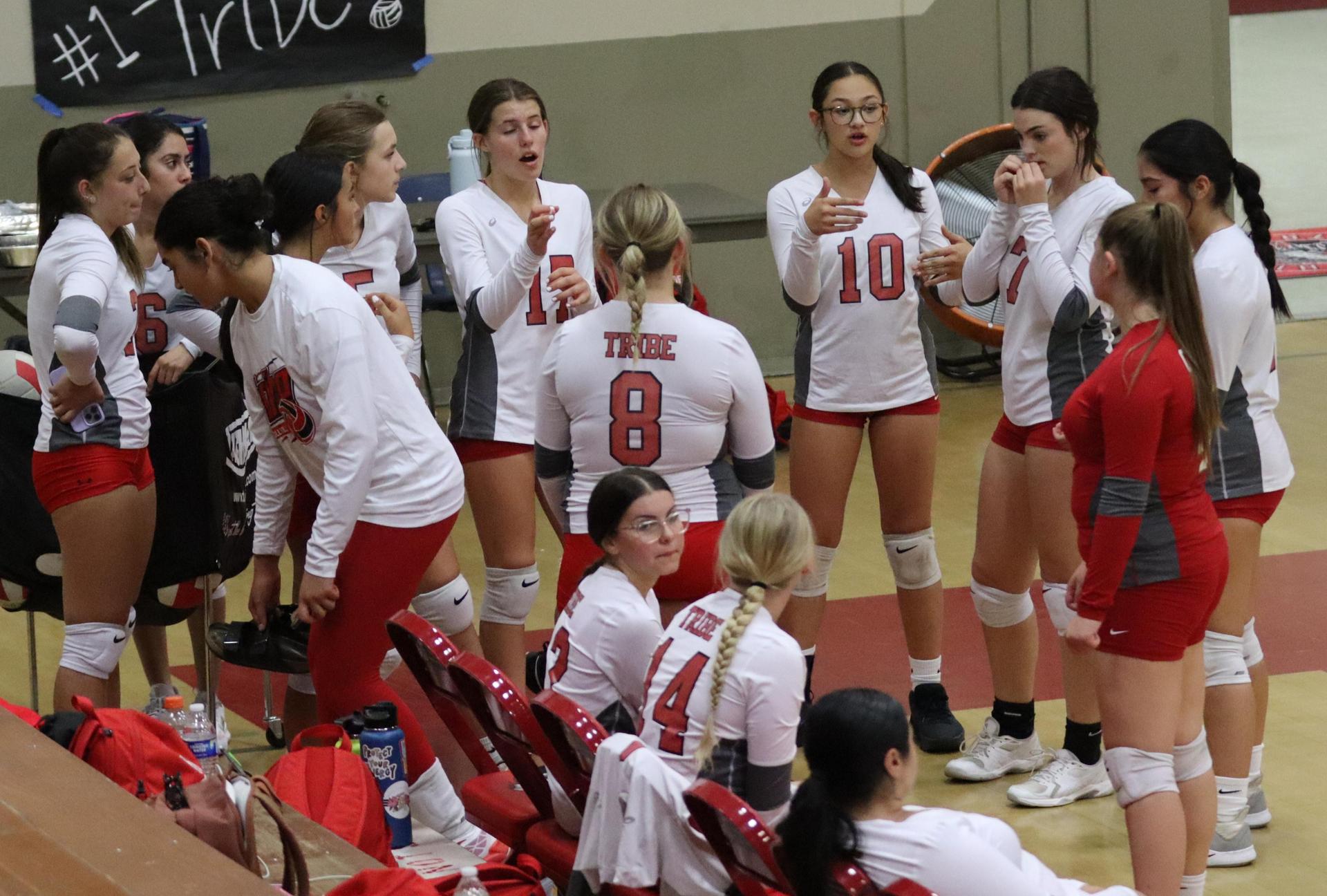 junior varsity girls playing volleyball against Liberty