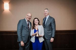 sarah denning with LCU staff members