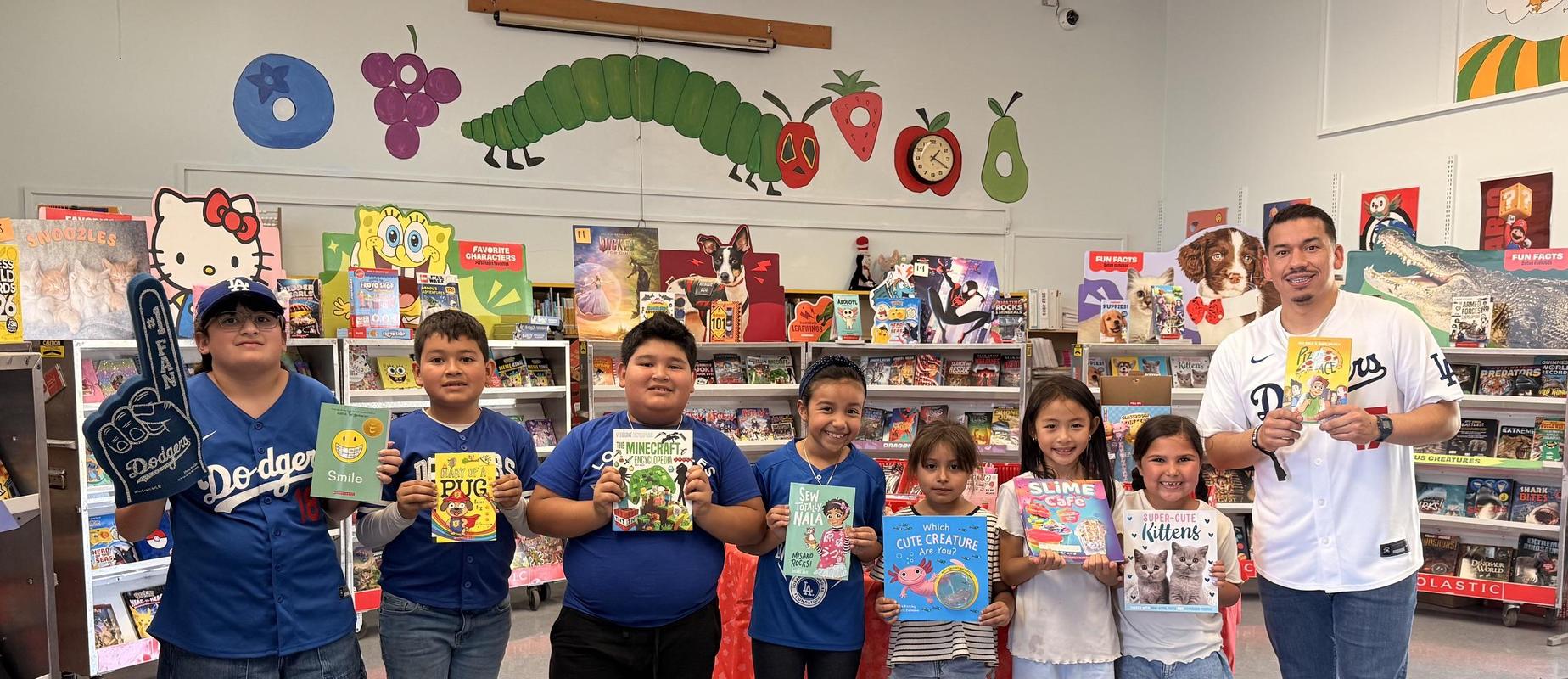 students at the book fair