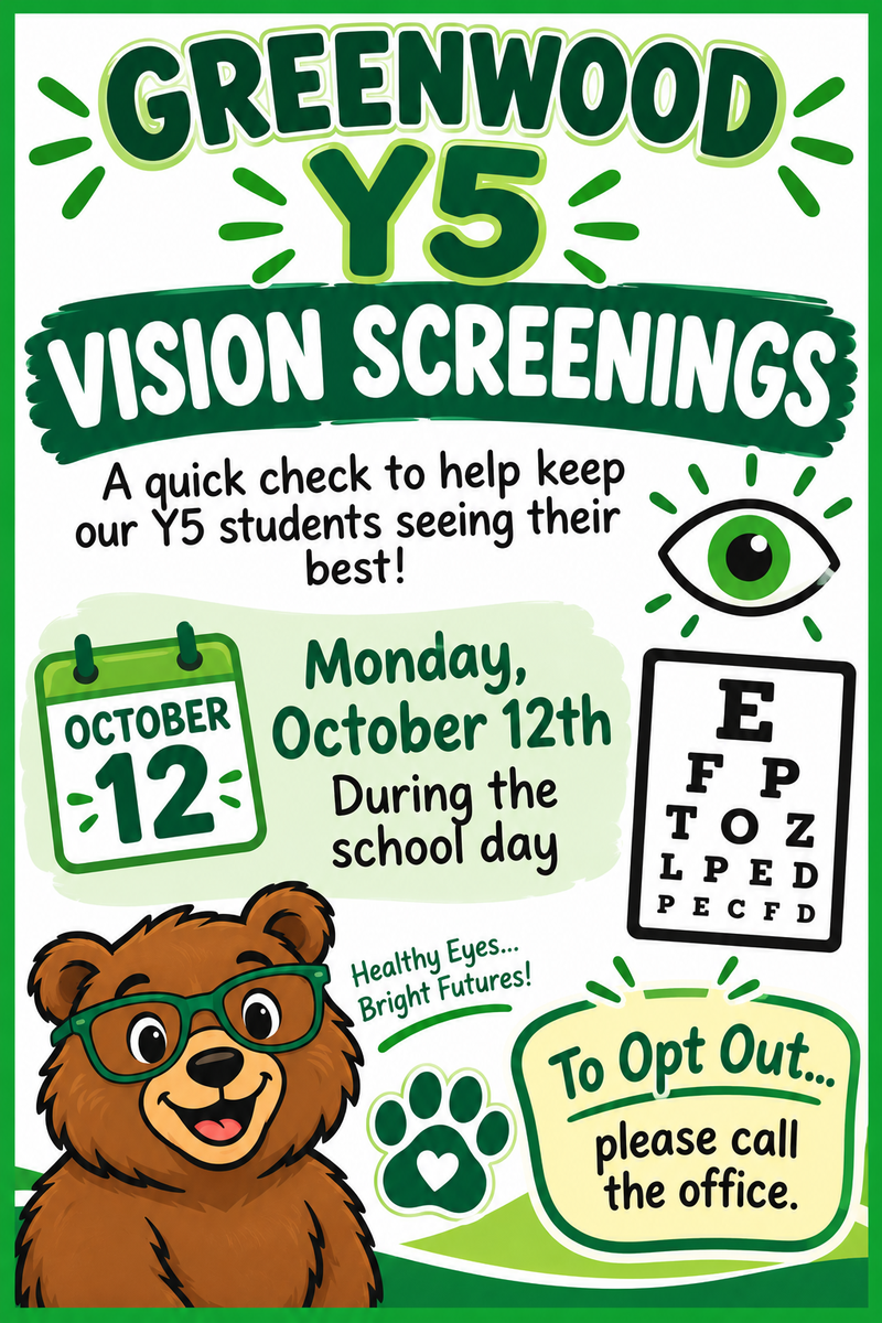 young 5's vision screens Oct 12th