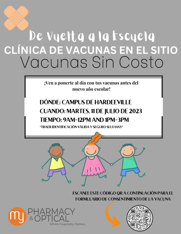 HARDEVILLE SCHOOL VACCINE CLINIC FLYER-SPANISH 7.11.23.png