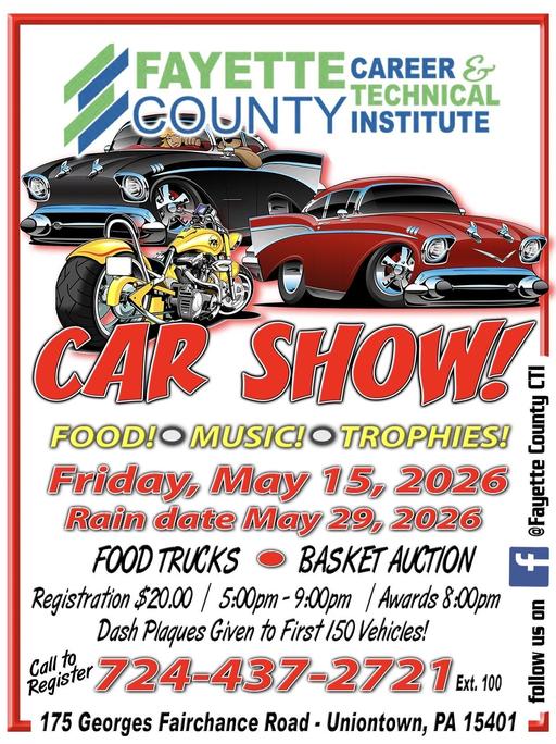 Poster with details about the car show