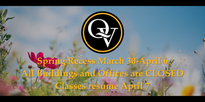 Image announces the District's Spring Recess from March 30-April 7, 2026.